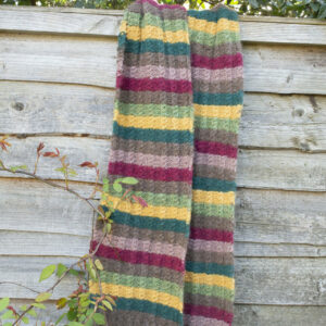 Baby Alpaca and Merino Shawl- Green, Yellow and Red