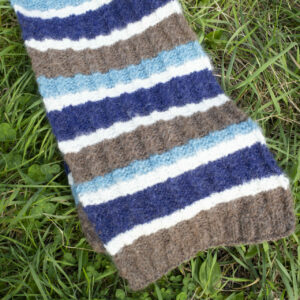 Baby Alpaca and Merino Shawl- Brown and blue