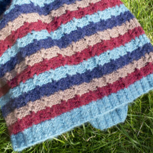 Baby Alpaca and Merino Shawl- Blue and pink